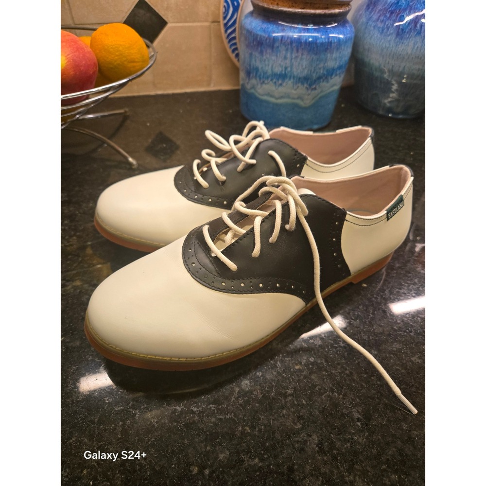 Eastland Sadie Womens 11W Black White Leather Saddle Oxford Shoes 3331-13